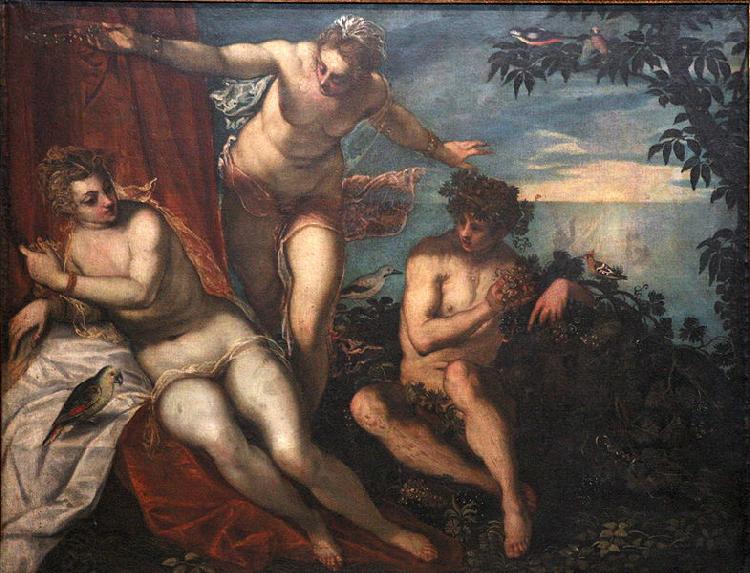 Domenico Tintoretto Bacchus, Ariadne and Venus oil painting picture
